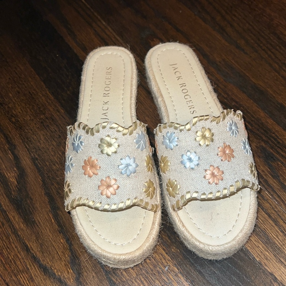 Jack Rogers palmer slide espadrille (like new)